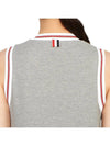 Women's Classic Pique Stripe V-Neck Cotton Tennis Dress Grey - THOM BROWNE - BALAAN 7