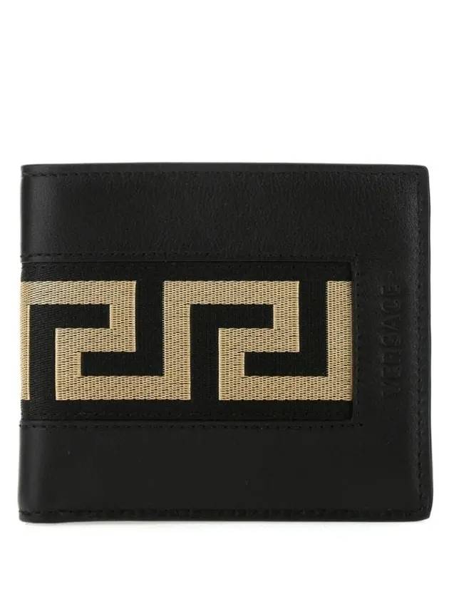 Greca Leather Half Wallet Black - VERSACE - BALAAN 1