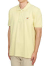 Fox Head Patch Cotton Polo Shirt Yellow - MAISON KITSUNE - BALAAN 3