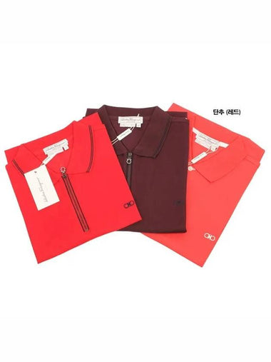 Ferragamo Ferragamo Shirt 120208 Button RED Men's Collar TShirt - SALVATORE FERRAGAMO - BALAAN 1