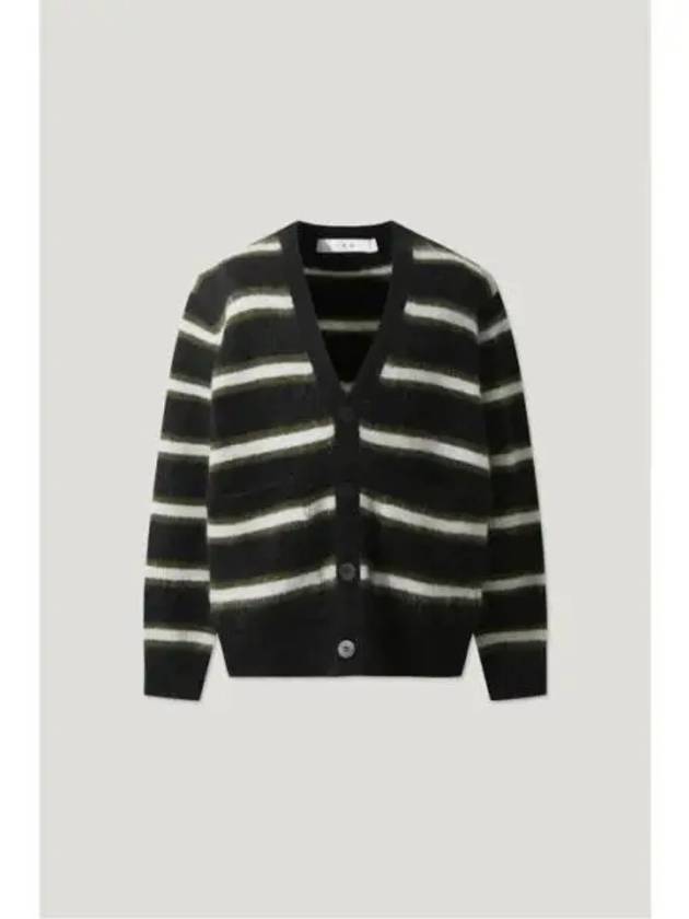 Mohair striped knit cardigan BLACK - IRO - BALAAN 1