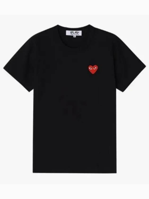 Red Heart Short Sleeve T-Shirt P1 T107 1 Black - COMME DES GARCONS - BALAAN 2