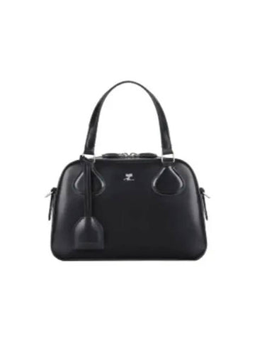 AC Stud Leather Bowling Bag Black - COURREGES - BALAAN 1