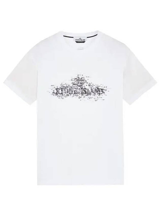 Institutional Two Print Short Sleeve T-Shirt White - STONE ISLAND - BALAAN 2