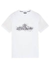 Institutional Two Print Short Sleeve T-Shirt White - STONE ISLAND - BALAAN 2