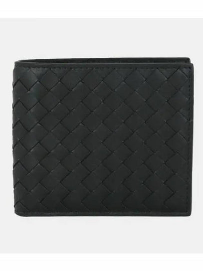 Men's Intrecciato Half Wallet Black - BOTTEGA VENETA - BALAAN 2