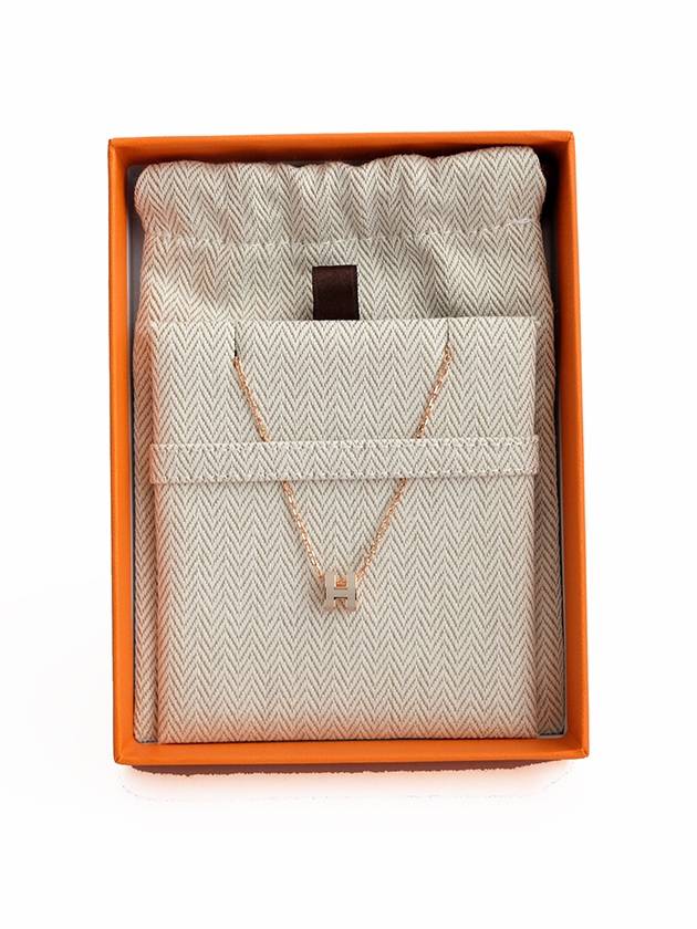 Mini Pop H Pendant Rose Gold & Marron Glace - HERMES - BALAAN 3