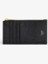 Essential Zipper Compact Grain Calfskin Card Wallet Black - CELINE - BALAAN 2