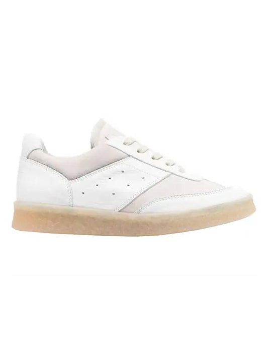 MM6 Replica Leather Low Top Sneakers White Beige - MAISON MARGIELA - BALAAN.