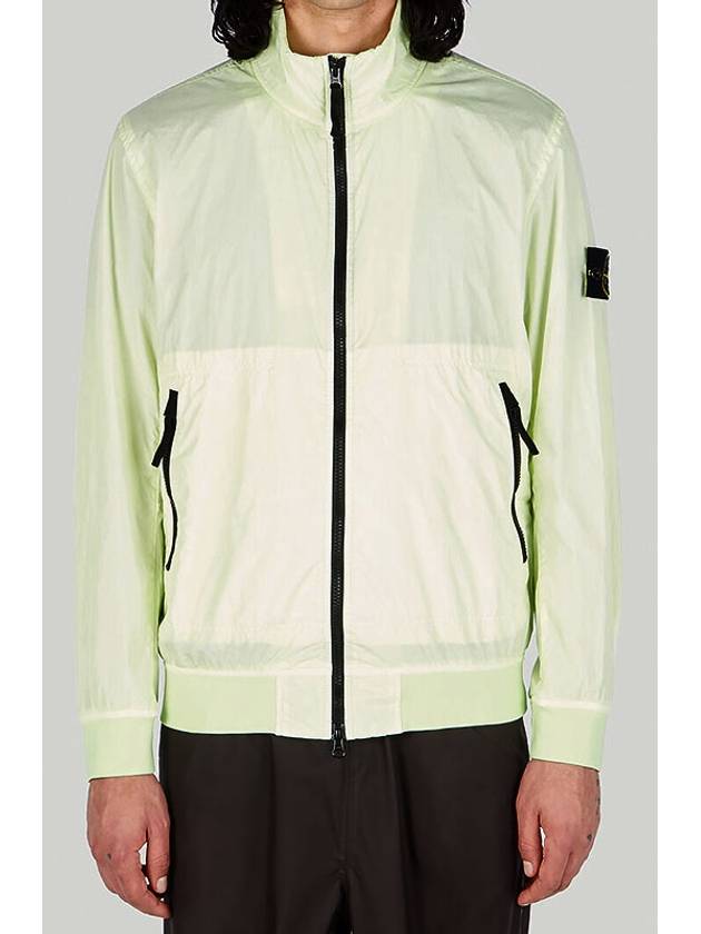 Garment Dyed Crinkle Reps Nylon Zip-up Jacket Lime - STONE ISLAND - BALAAN 3