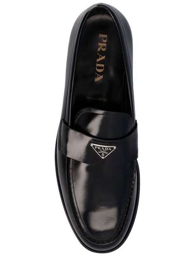 Brushed Leather Loafers Black - PRADA - BALAAN 5