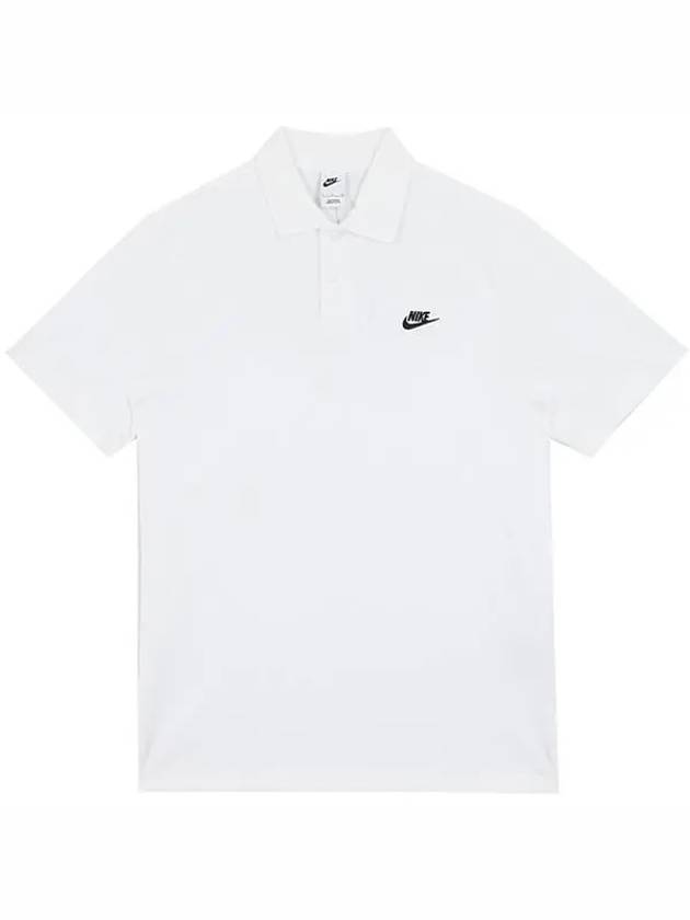 Club Loose Fit Pique Polo Shirt White - NIKE - BALAAN 3