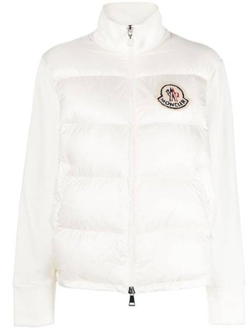 Logo Patch Knit Padded Zip-up Jacket White - MONCLER - BALAAN 1