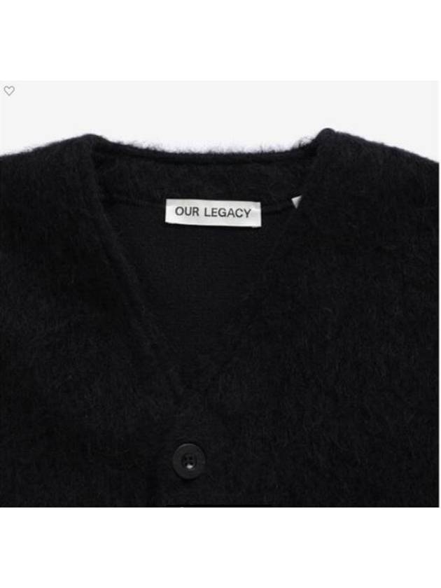 Mohair V-neck Relaxed Fit Wool Cardigan Black - OUR LEGACY - BALAAN 4