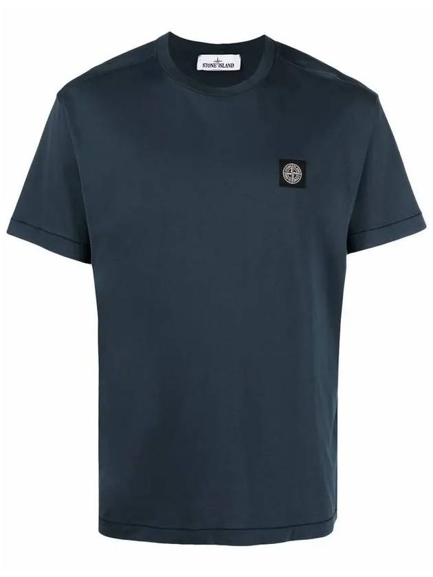 Logo Patch Short Sleeve T-Shirt Navy - STONE ISLAND - BALAAN 3