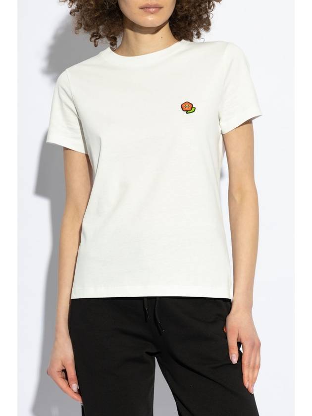 Pop Embroidered Short Sleeve T-Shirt White - KENZO - BALAAN 4