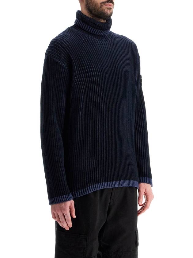 Vanish Full Rib RWS Wool Knit Top Navy - STONE ISLAND - BALAAN 3