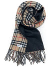 Check Cashmere Scarf Black - BURBERRY - BALAAN 3