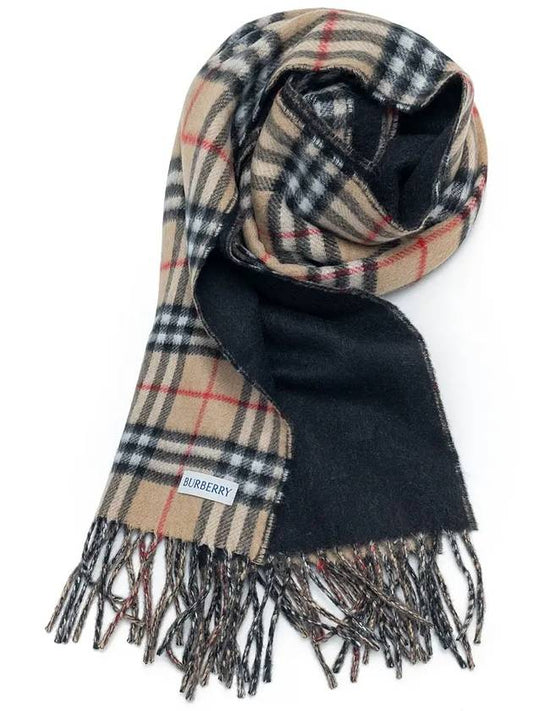 Check Cashmere Scarf Black - BURBERRY - BALAAN 2