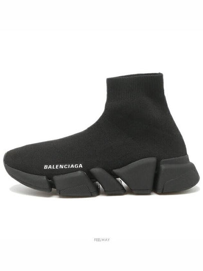 Women's Speed 2 0 Recycled Knit High Top Sneakers Black - BALENCIAGA - BALAAN 2