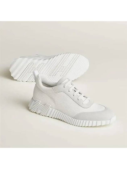 Bouncing Sneakers Mesh Suede Goatskin Blanc - HERMES - BALAAN 2