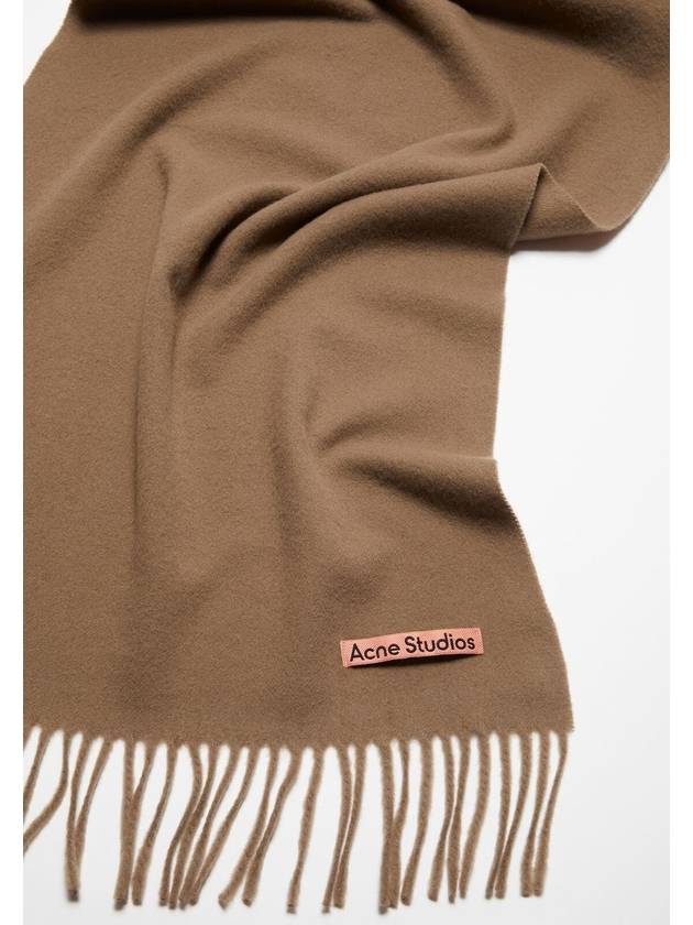 Logo Fringe Cashmere Muffler Caramel Brown - ACNE STUDIOS - BALAAN 5