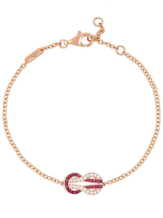 Chance Infini diamond ruby ​​bracelet pink gold medium 6B1052 - FRED - BALAAN 1