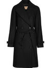 Cranston Wool Cashmere Trench Coat Black - BURBERRY - BALAAN 1