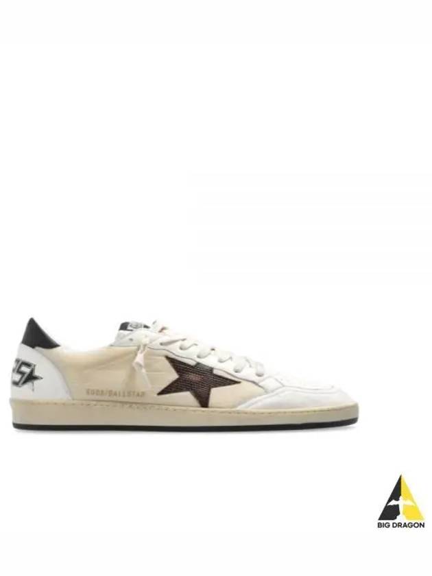 Ball Star Low Top Sneakers Burgundy White Beige - GOLDEN GOOSE - BALAAN 2