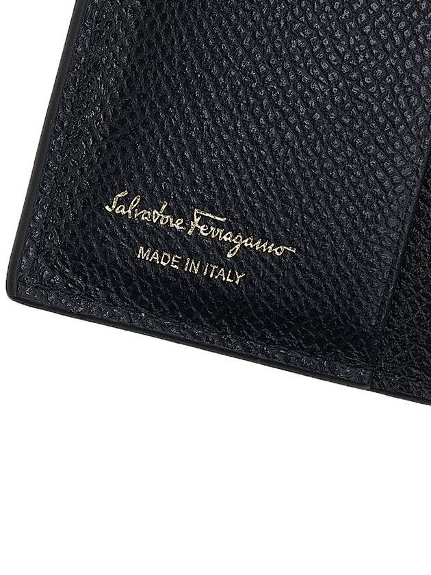 Gancini Compact Half Wallet Black - SALVATORE FERRAGAMO - BALAAN 9