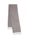 Small Solid Merino Wool Muffler Grey - MULBERRY - BALAAN 2