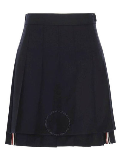 RMB Wool Mini Pleated Skirt Navy - THOM BROWNE - BALAAN 2