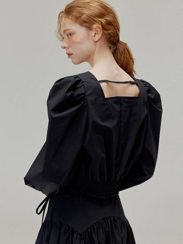 Square neck cotton blouse_Black - OPENING SUNSHINE - BALAAN 3