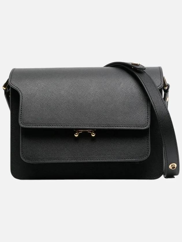 Saffiano Trunk Medium Shoulder Bag Black - MARNI - BALAAN 3