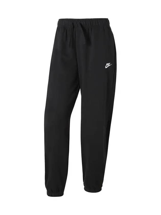 Club Fleece Mid-Rise Oversized Track Pants Black - NIKE - BALAAN 6