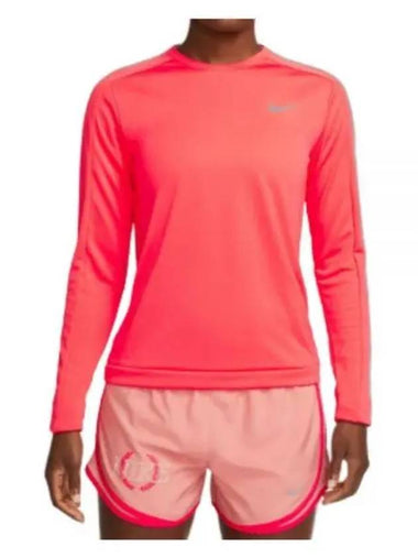 Women's Dri Fit Pacer Crew Long Sleeve T-Shirt Red - NIKE - BALAAN 1