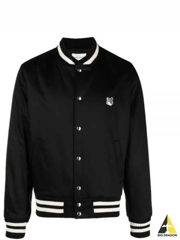 Cotton Satin Teddy Jacket Black - MAISON KITSUNE - BALAAN 2