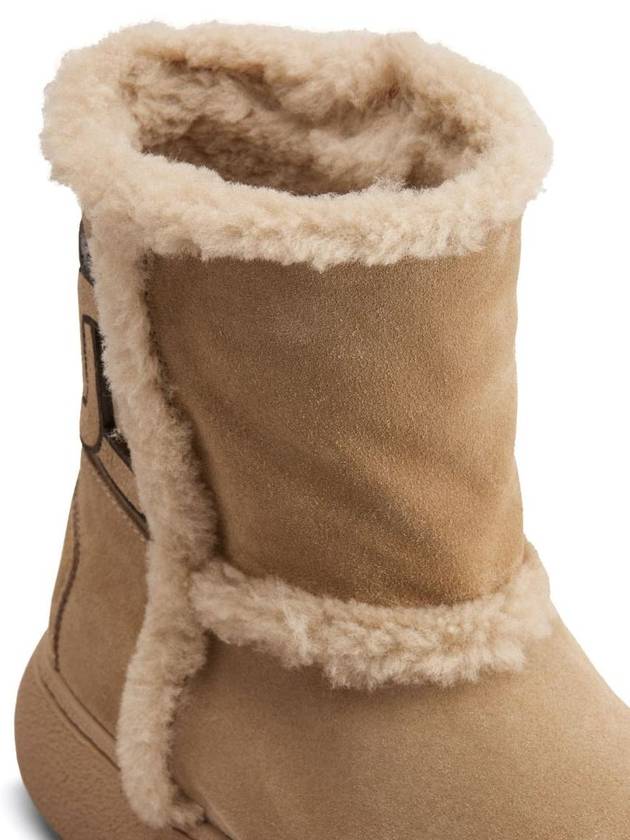 Women's Kate Shearling Suede Ankle Boots Beige - TOD'S - BALAAN 6