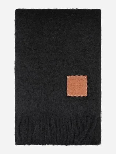 Anagram Fringe Mohair Scarf Black - LOEWE - BALAAN 2