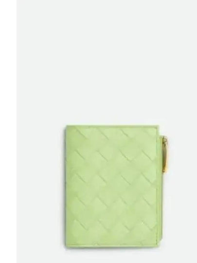 Intrecciato Zipper Small Half Wallet Green - BOTTEGA VENETA - BALAAN 2