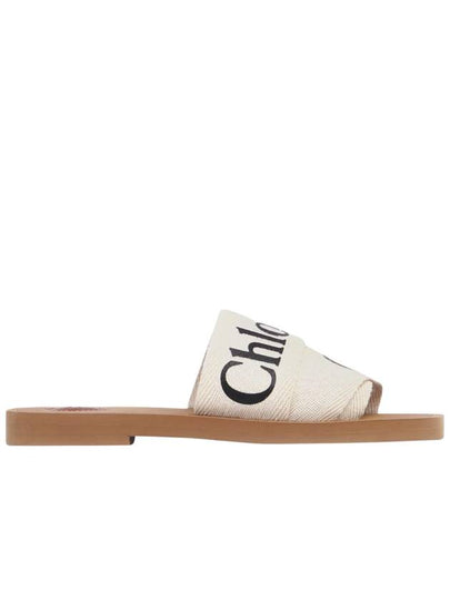 Woody Logo Flat Mule Slippers White - CHLOE - BALAAN 2