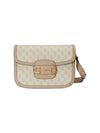 Horsebit 1955 Canvas Small Shoulder Bag White Beige - GUCCI - BALAAN 3