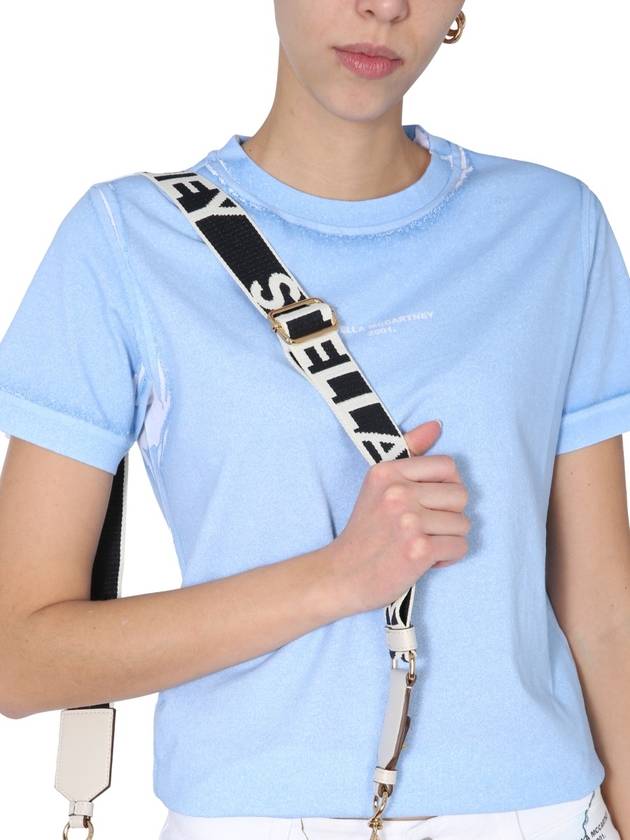 Micro Logo Short Sleeve T-Shirt Light Blue - STELLA MCCARTNEY - BALAAN 5