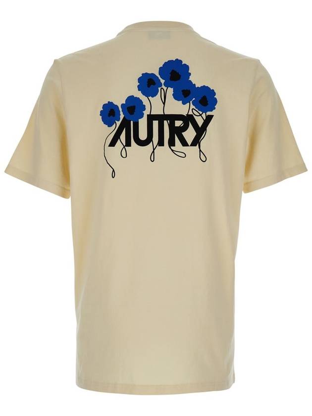 Beige T-Shirt With Logo On The Front And Maxi Logo On The Back In Cotton Man - AUTRY - BALAAN 2