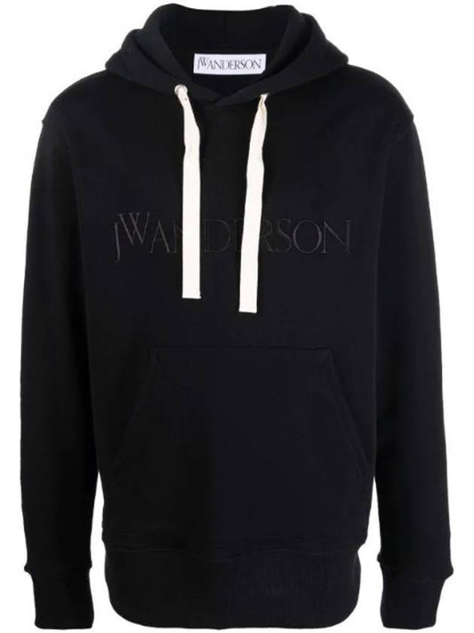 Embroidered Logo Hood Black - JW ANDERSON - BALAAN.