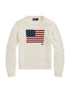 Flag Cotton Crew Neck Knit Top Natural - POLO RALPH LAUREN - BALAAN 1