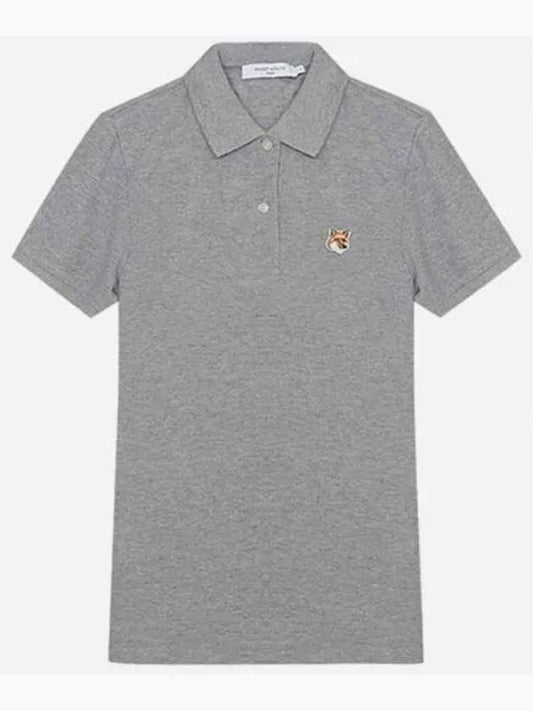 Fox Head Patch Classic Short Sleeve Polo Shirt Grey - MAISON KITSUNE - BALAAN 2