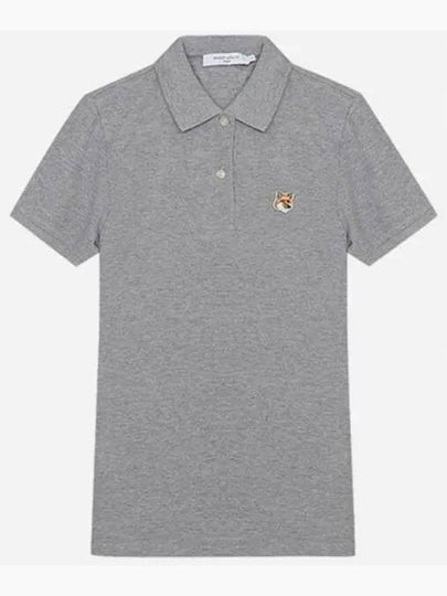 Fox Head Patch Classic Short Sleeve Polo Shirt Grey - MAISON KITSUNE - BALAAN 2