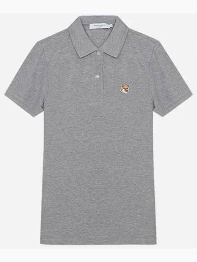 Fox Head Patch Classic Short Sleeve Polo Shirt Grey - MAISON KITSUNE - BALAAN 2