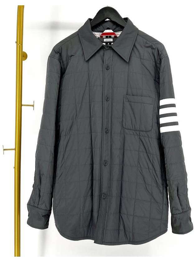 Diagonal padded shirt jacket gray size 3 - THOM BROWNE - BALAAN 2